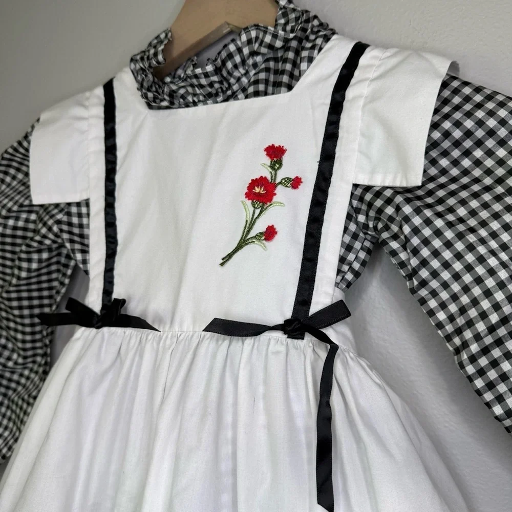 Nannette Black and White Gingham Kids Dress